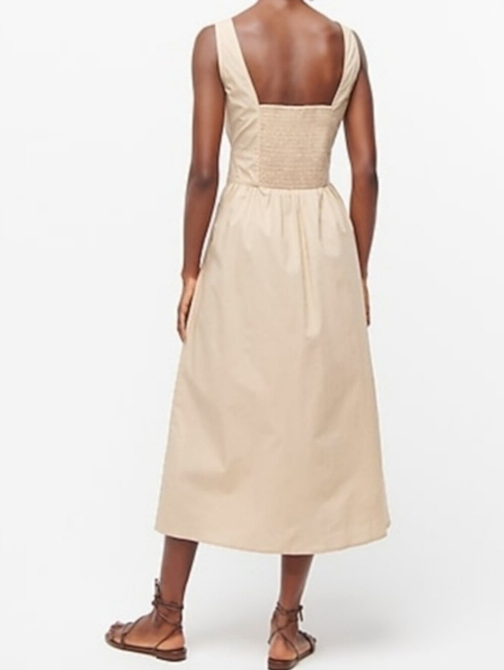 J.Crew Sleeveless Button-Front Cotton Poplin Midi Dress In Beachwood Size 8 - Picture 4 of 16